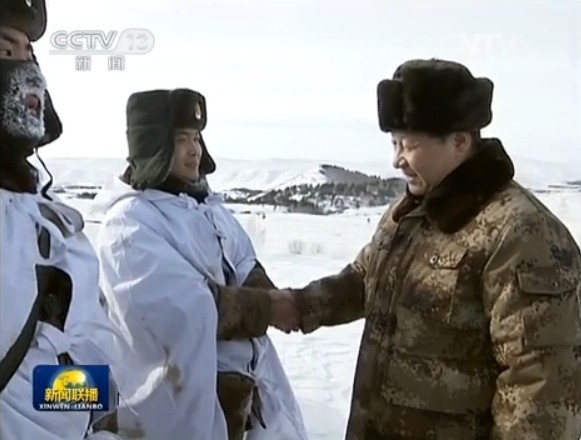 習近平春節前夕冒嚴寒踏冰雪慰問邊防官兵 向戰斗在祖國邊海防的全體指戰員致以誠摯問候 向解放軍和武警官兵民兵預備役人員致以新春祝福