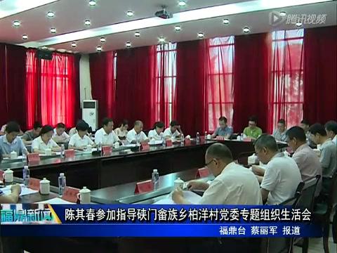 陳其春參加指導硤門畬族鄉柏洋村黨委專題組織生活會
