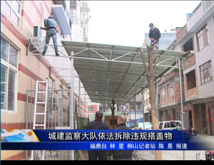 城建監察大隊依法拆除違規搭蓋物