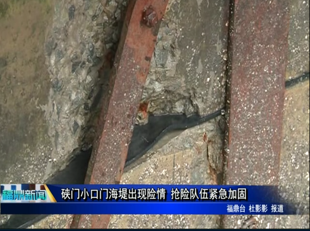 硤門小口門海堤出現險情 搶險隊伍緊急加固