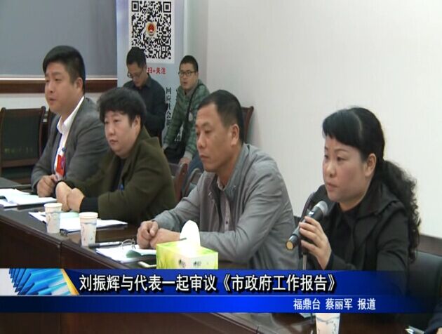 劉振輝與代表一起審議《市政府工作報告》