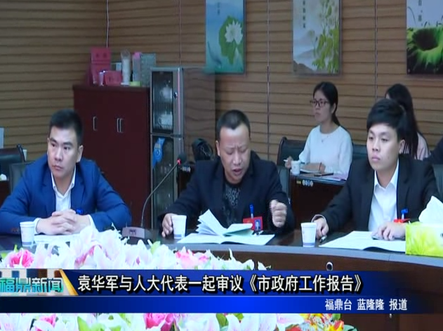 袁華軍與人大代表一起審議《市政府工作報告》
