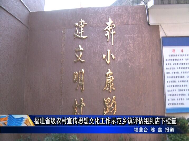 福建省級農村宣傳思想文化工作示范鄉鎮評估組到店下檢查