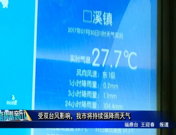 受雙臺風(fēng)影響，我市將持續(xù)強(qiáng)降雨天氣