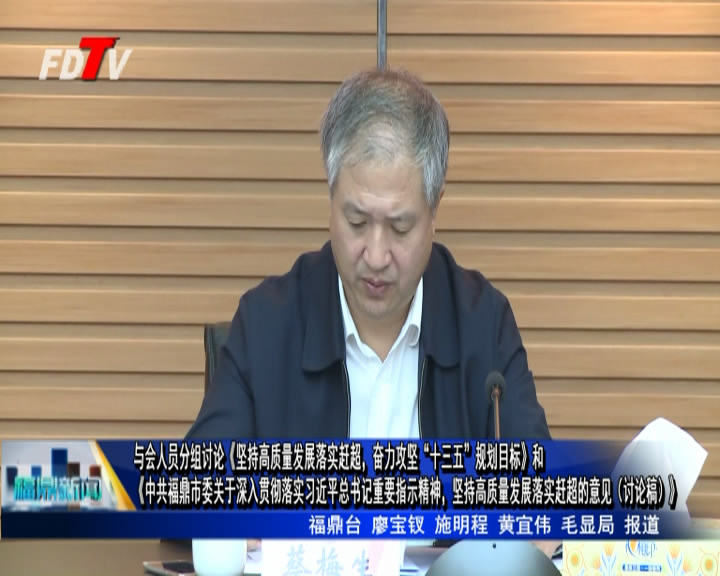 與會人員分組討論《堅持高質量發展落實趕超，奮力攻堅“十三五”規劃目標》和《中共福鼎市委關于深入貫徹落實習近平總書記重要指示精神，堅持高質量發展落實趕超的意見（討論稿）》