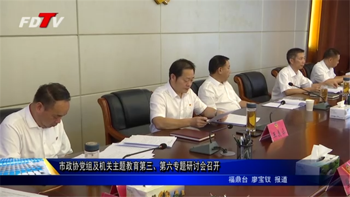 市政協黨組及機關主題教育第三、第六專題研討會召開