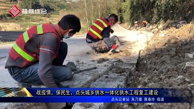 戰疫情，保民生，點頭城鄉供水一體化供水工程復工建設