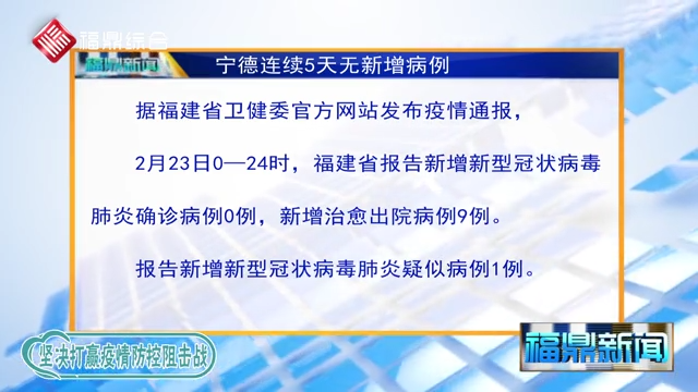 【每日疫情】寧德連續5天無新增病例