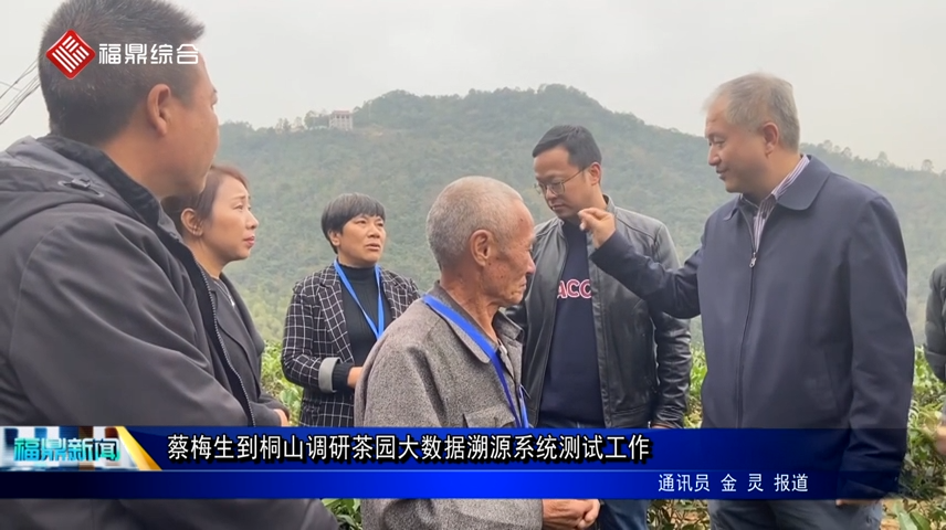 蔡梅生到桐山調研茶園大數據溯源系統測試工作