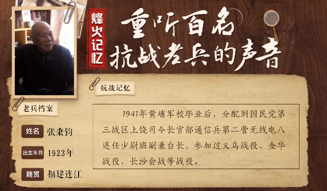 《烽火記憶——重聽百名抗戰老兵的聲音》百集融媒系列報道 第五集：張秉鈞：誓死捍衛“軍中神經”