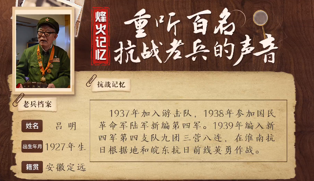 《烽火記憶——重聽百名抗戰老兵的聲音》百集融媒系列報道 第三集：呂明：小小娃娃兵，敢與日寇拼刺刀