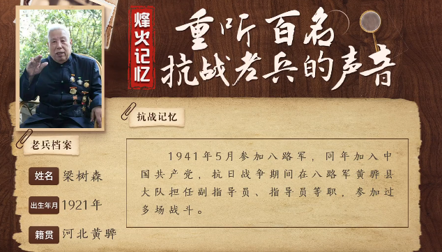 《烽火記憶——重聽百名抗戰老兵的聲音》百集融媒系列報道 第十八集：梁樹森：伏擊戰設下天羅地網，讓日寇有來無回